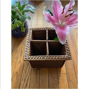Rattan Woven Desk/Art Supply/Kitchen Basket Caddy